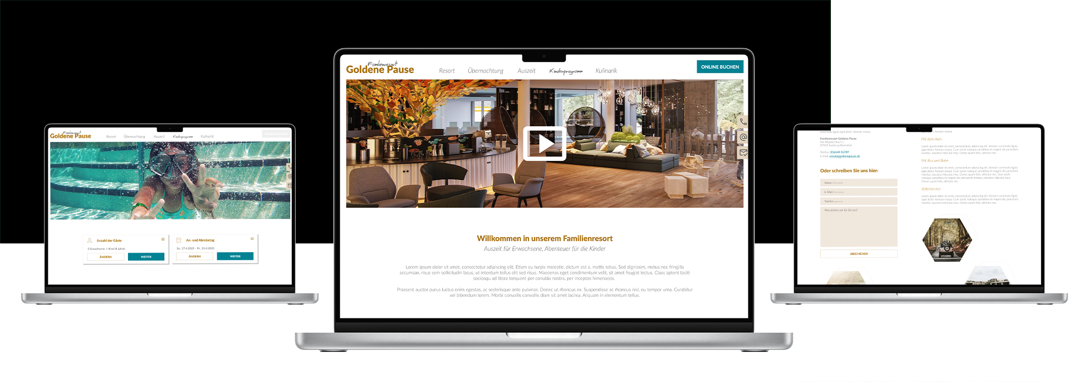 Bild von Website auf dem Laptopscreen